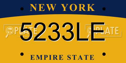 5233LE New York License Plate