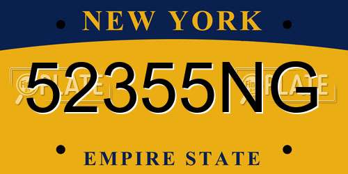 52355NG New York License Plate