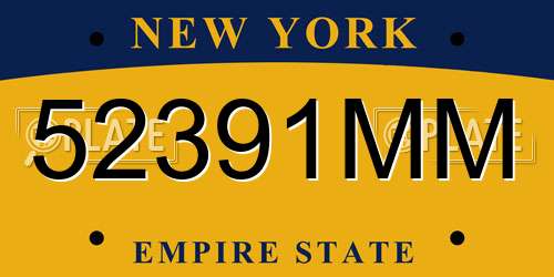 52391MM New York License Plate
