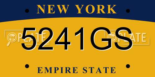 5241GS New York License Plate
