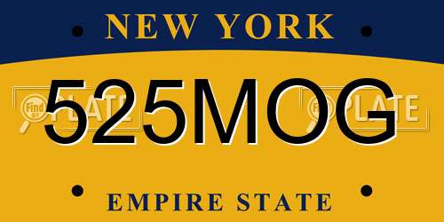525MOG New York License Plate