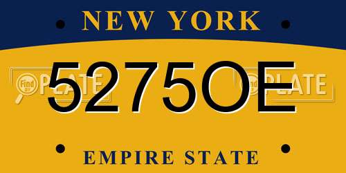 5275OE New York License Plate