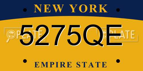 5275QE New York License Plate