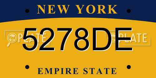 5278DE New York License Plate