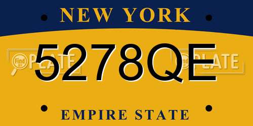5278QE New York License Plate