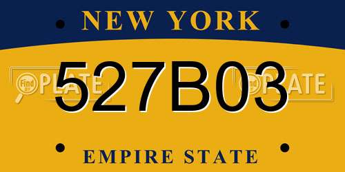 527B03 New York License Plate