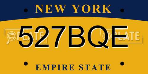 527BQE New York License Plate