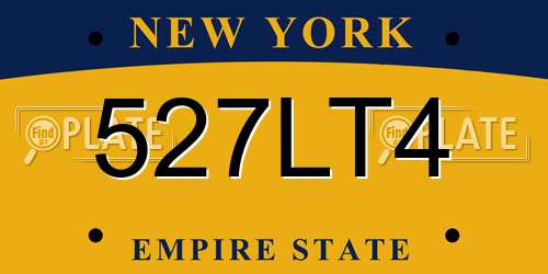 527LT4 New York License Plate