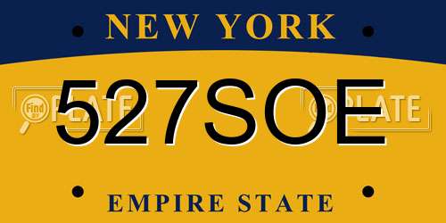 527SOE New York License Plate