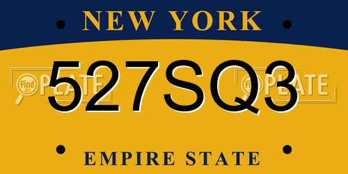 527SQ3 New York License Plate