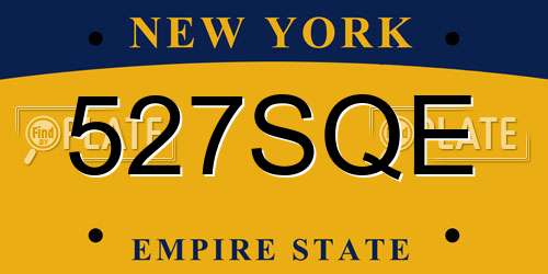 527SQE New York License Plate