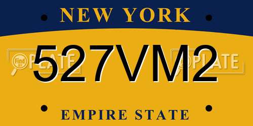 527VM2 New York License Plate