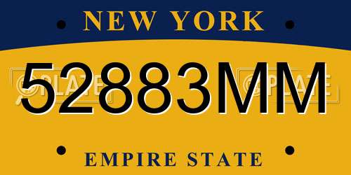 52883MM New York License Plate