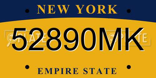 52890MK New York License Plate