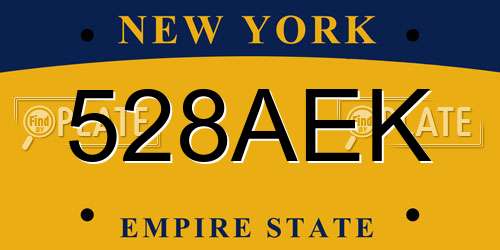528AEK New York License Plate