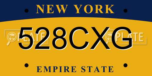 528CXG New York License Plate