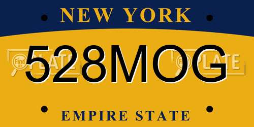 528MOG New York License Plate