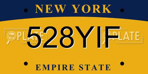 528YIF New York License Plate