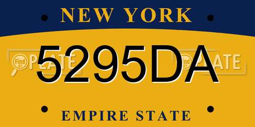 5295DA New York License Plate