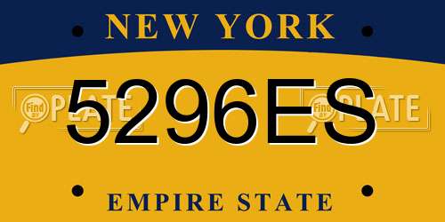 5296ES New York License Plate