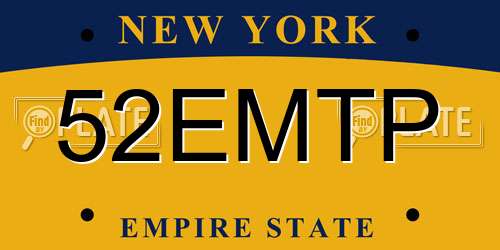 52EMTP New York License Plate