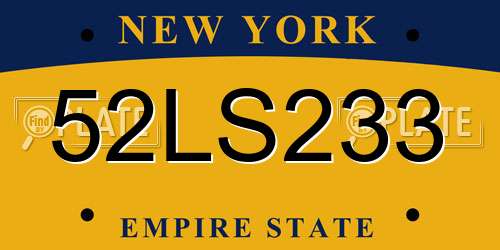 52LS233 New York License Plate