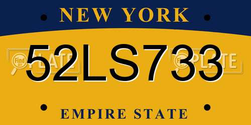 52LS733 New York License Plate