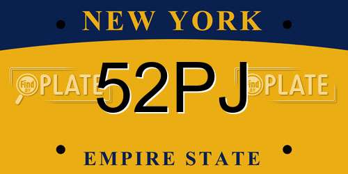 52PJ New York License Plate