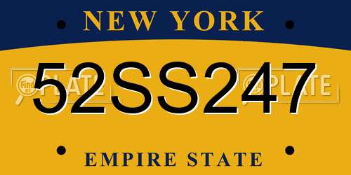 52SS247 New York License Plate