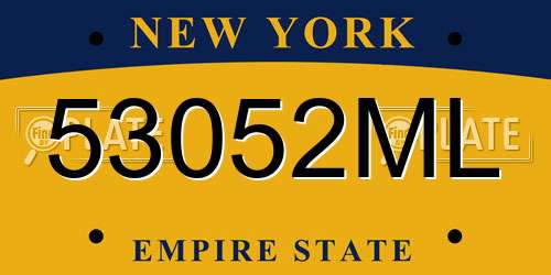 53052ML New York License Plate