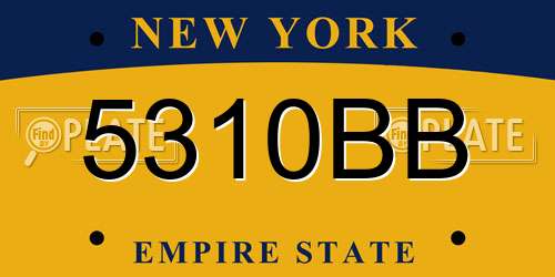 5310BB New York License Plate