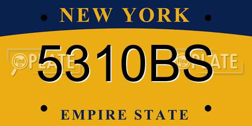 5310BS New York License Plate
