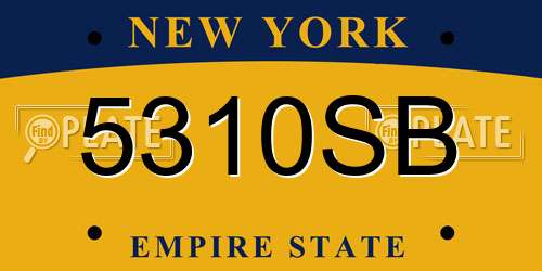5310SB New York License Plate