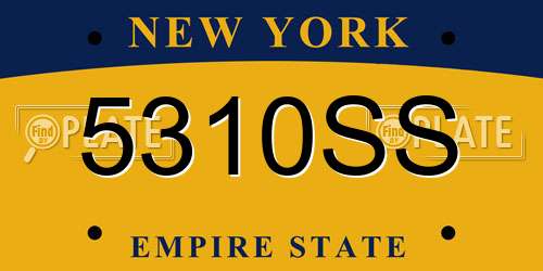5310SS New York License Plate