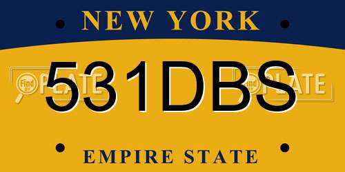 531DBS New York License Plate