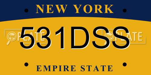 531DSS New York License Plate