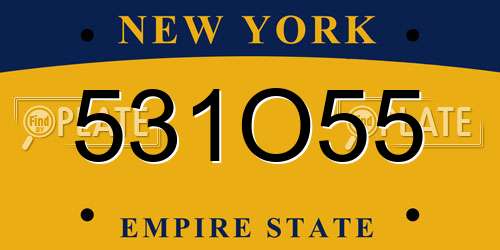 531O55 New York License Plate