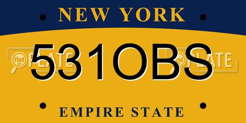 531OBS New York License Plate