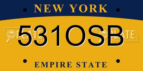 531OSB New York License Plate