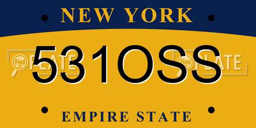 531OSS New York License Plate