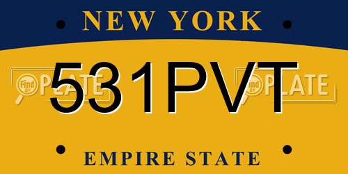 531PVT New York License Plate