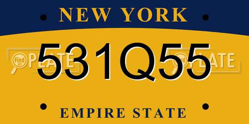 531Q55 New York License Plate