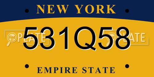 531Q58 New York License Plate