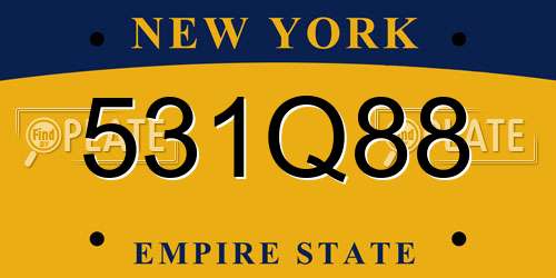 531Q88 New York License Plate
