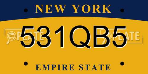 531QB5 New York License Plate