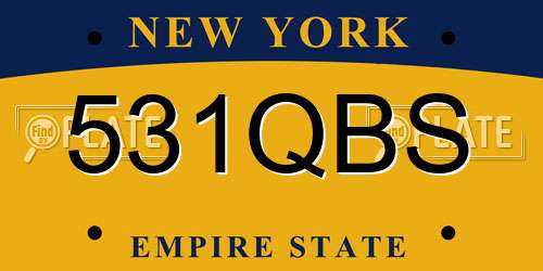 531QBS New York License Plate