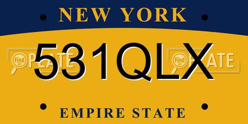 531QLX New York License Plate
