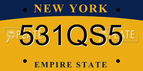 531QS5 New York License Plate
