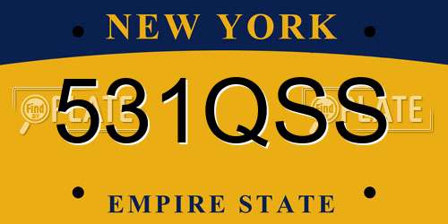 531QSS New York License Plate