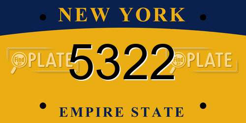 5322 New York License Plate